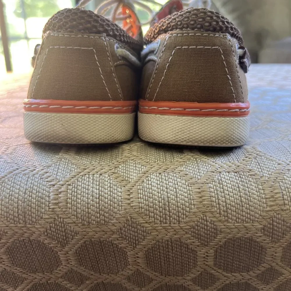 GH Bass & Co Oliver Mesh Boat Shoe Canvas Casual Brown Orange Coastal M 8.5